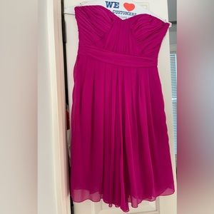 Gently used Badgley Mischka size 4 sleeveless chiffon pink dress